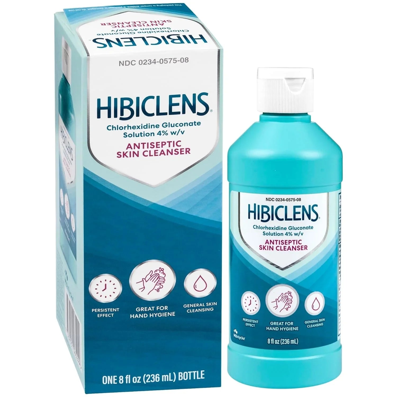 Hibiclens Antiseptic Skin Cleanser & Hand Soap for Home & Hospital - Fast-Acting & Long-Lasting Protection from Germs, Antibacterial & Antimicrobial Effect - 4%  For Surgery - 8 oz Pack of 1