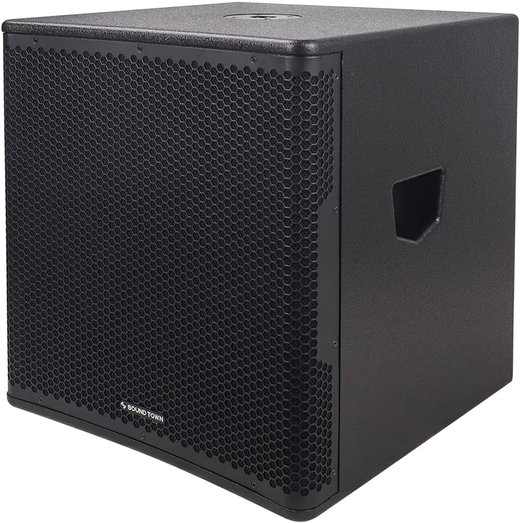 Sound Town  Series 15" 1400W Powered / Subwoofer with Class- Amplifier,  and Selectable  Output Modes, 4" Voice Coil, 100 oz Magnet, Birch Plywood, Black (-15SPW)