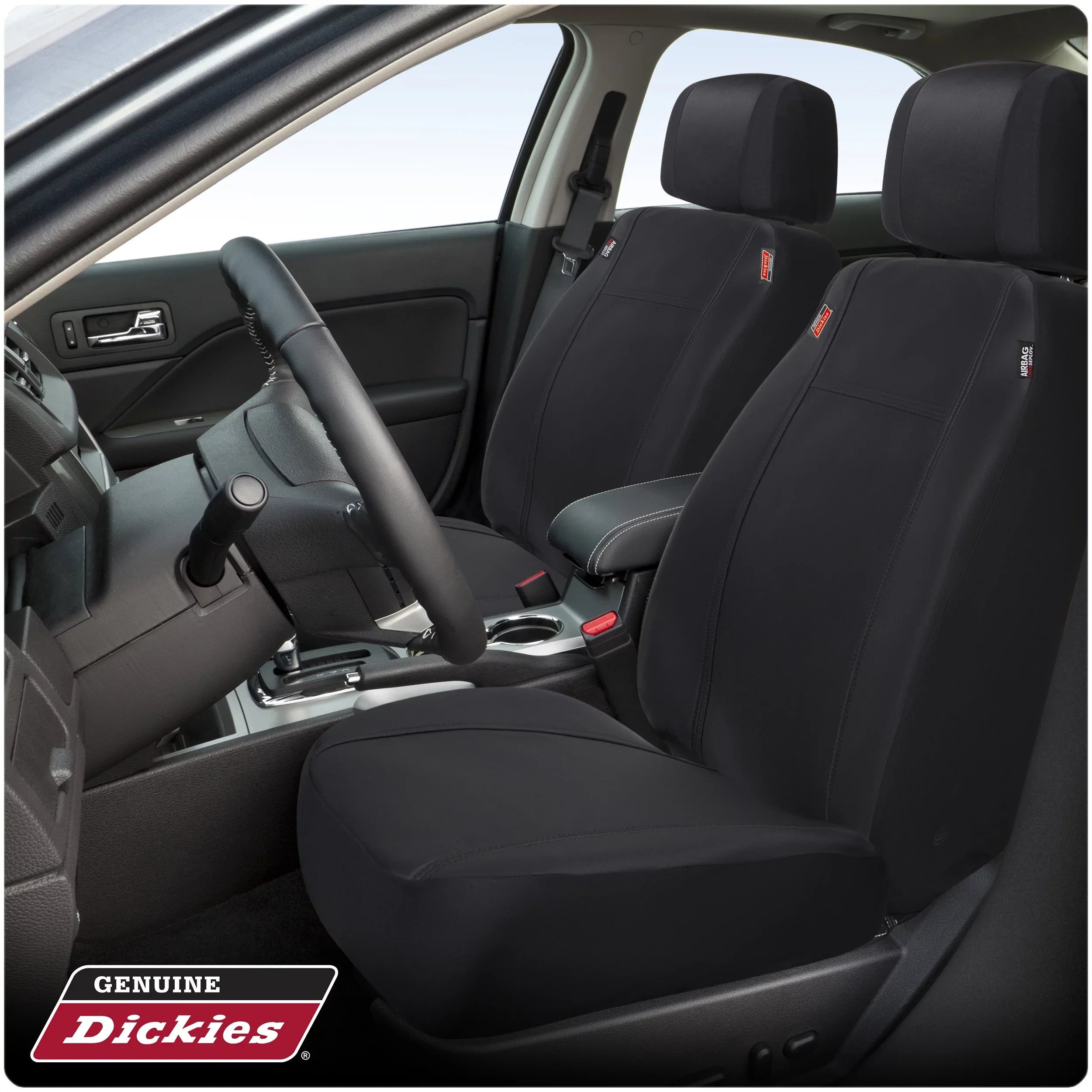 Dickies 2-Piece Black Puncture-Resistant Front Car, Truck,  Seat Covers, Protect from Pets, Universal Fit