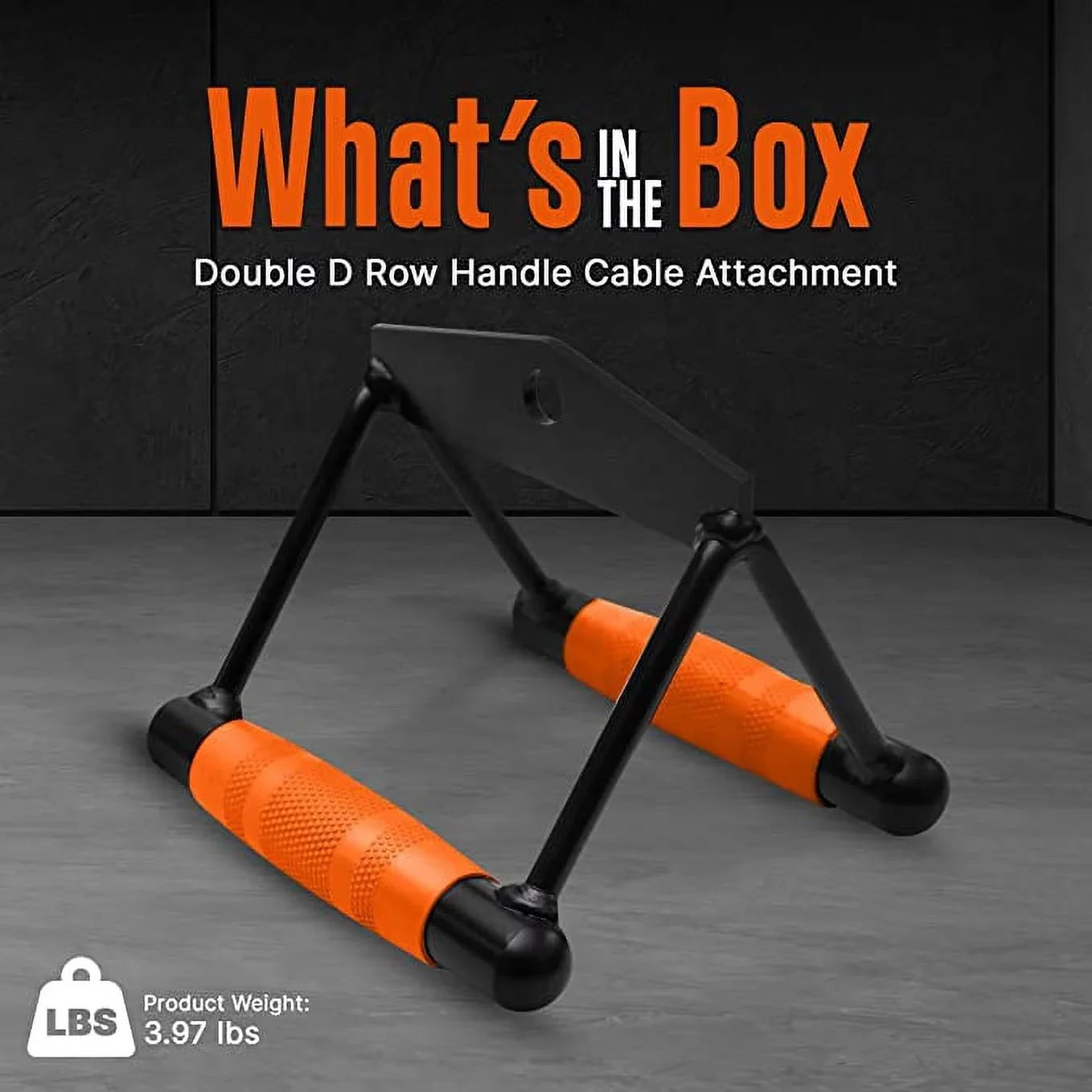 Double  Row Handle - Non Slip Handle Cable Attachment for Weight Workout with 360 Degree Rotational Knuckle, Great for Seated Row Exercises, Fit Nicely for All Cable Machine Systems