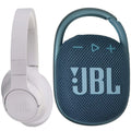 Tune 760NC Headphones White with  Clip 4 Portable Speaker Blue
