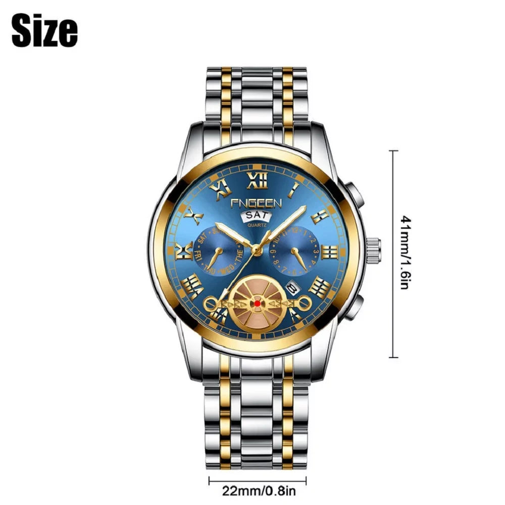Waterproof Mens Quartz Watch Tourbillon Dial Business Classic Analog Wristwatch