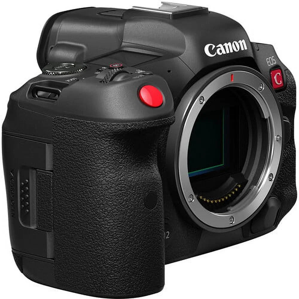 Canon    Mirrorless Cinema Camera (Body Only) and Mount Adapter -  Bundle + Deluxe Accessories Like Pro Microphone, High Power , 4-Pack Photo Editing Software and More