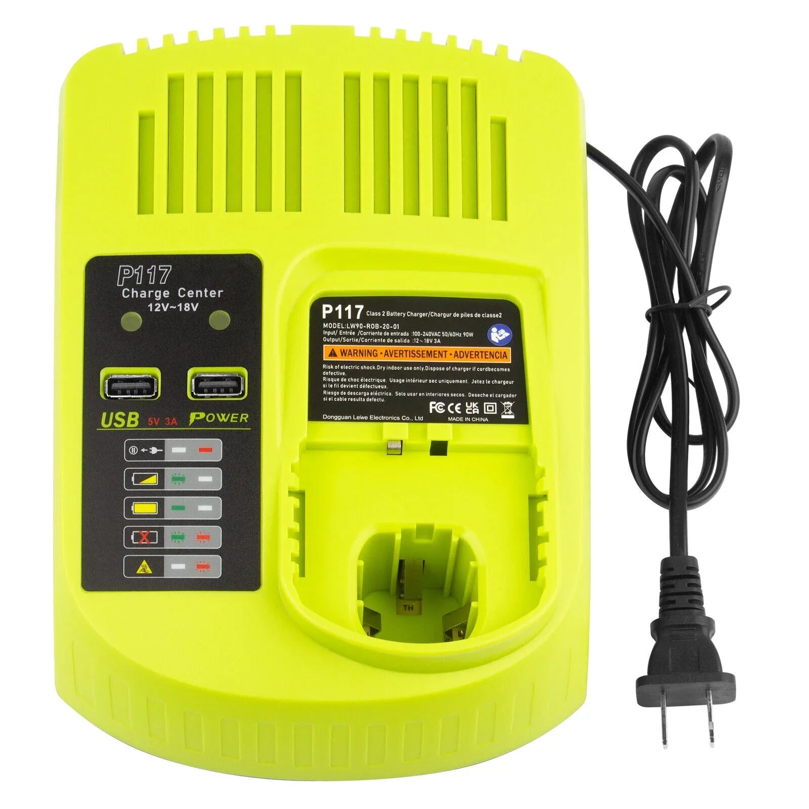 18V  Fast Charger For Ryobi  Li-ion Battery      Plug