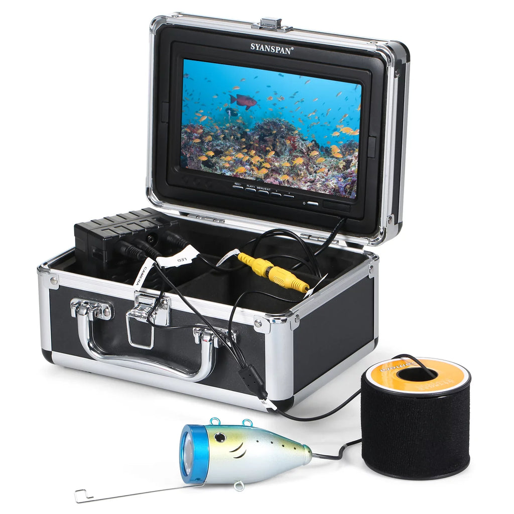 moobody Underwater Fishing Camera Fish Finder with 12LEDs 7Inch/9Inch  Display 15M/30M/50M Cable  Waterproof for Sea Lake Boat Ice Fishing
