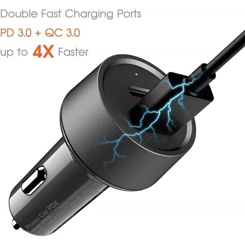 Quick Car Charger 36W 2-Port  Cable Type-  Power Adapter  Socket Plug-in  for Nubia Red Magic 3 / 3S, RedMagic 5S - OnePlus 8, 5T, 6, 6T, 7T, Pro, 5G McLaren, 7 Pro, 8T Plus