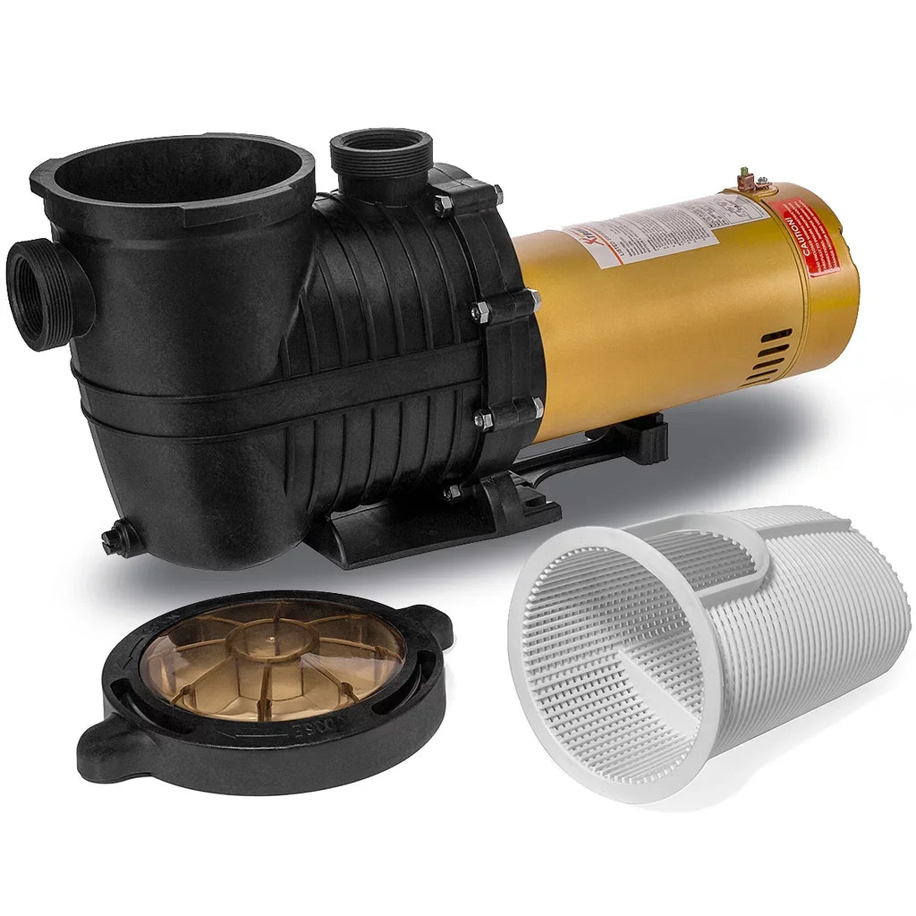 XtremepowerUS 1.5HP High Flo Swimming Pool Pump 5280GPH InGround Pump with Strainer Basket 230v
