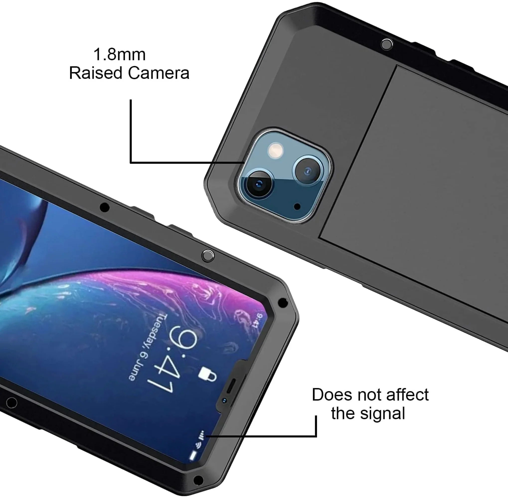 Gorilla Glass Aluminum Metal iPhone 14 Pro Case (Silver) Heavy Duty Military Grade Shockproof and Scratch Resistant Protection, Rugged Outdoor Travel