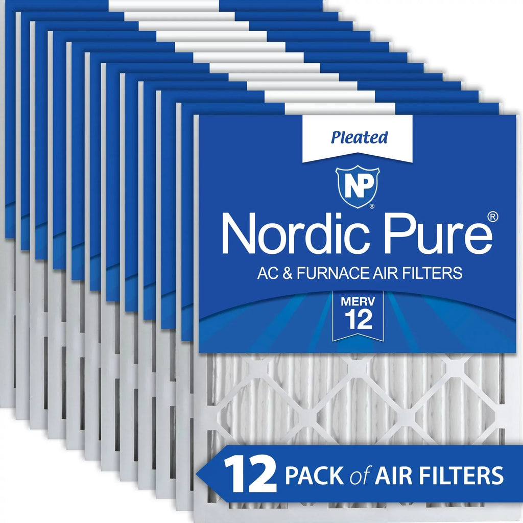 Nordic Pure 18x25x2 Pleated  12 Air Filters 12 Pack