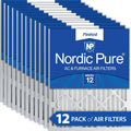 Nordic Pure 18x25x2 Pleated  12 Air Filters 12 Pack