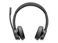 Poly Voyager 4320 - Headset - Siri, Google Assistant - Stereo, Mono -  Type ,  Type  - Wireless - Bluetooth - 300 ft - 20 Hz - 20 kHz - On-ear - Binaural - Ear-cup - 4.92 ft Cable - Ele...