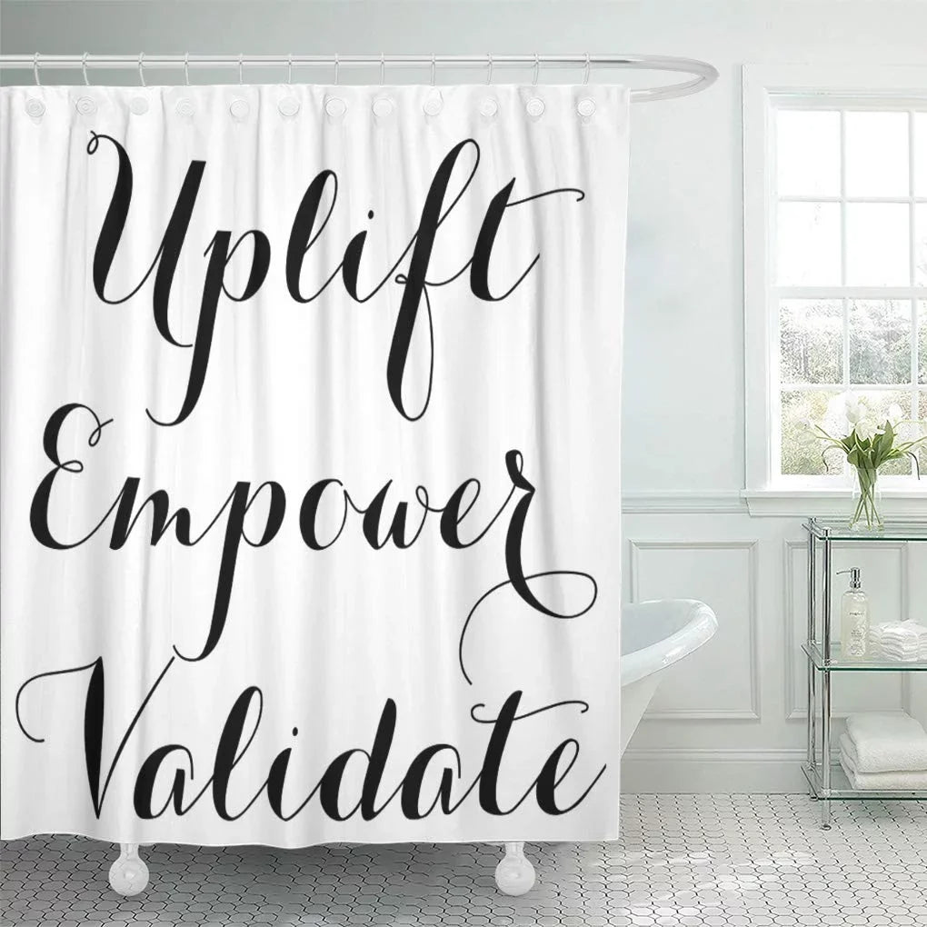 Makeup Uplift Empower Presenter Younique Mascara Catalog Purse Marketing Shower Curtain 60x72 inch