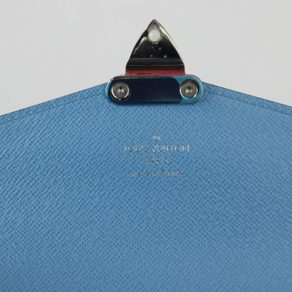 Pre-Owned   Louis Vuitton Tribal Mask Shoulder Bag  Epi Leather Blue Series White Multicolor Silver Hardware Chain Wallet Long (Good)