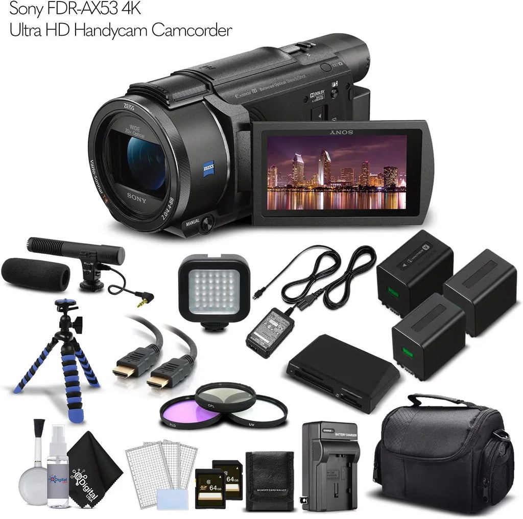 Sony - 4K Ultra  Handycam Camcorder. - Professional Bundle