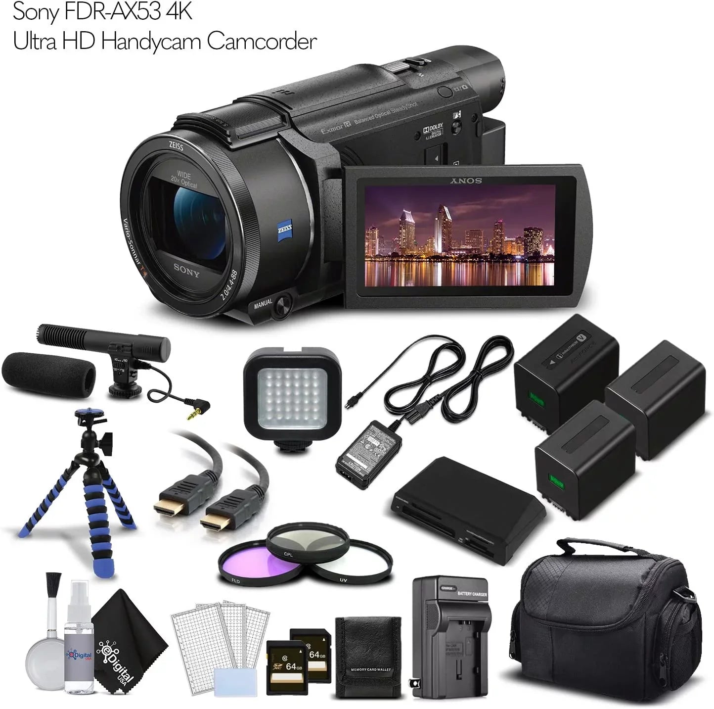 Sony - 4K Ultra  Handycam Camcorder. - Professional Bundle