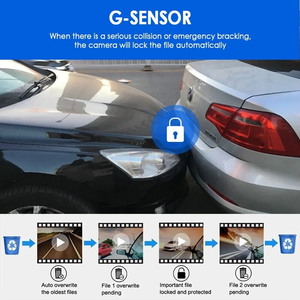Paddsun Car  Recorder - 3.16-Inch Night Vision Dual Lens Camera for Enhanced Safety