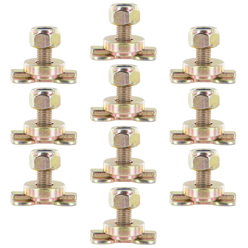 Cargo Control  Track Double Lug Threaded Stud Fitting, Use With  Track Rails In Your Truck Or Trailer To Create Heavy-Duty Bolt Down Anchor Points, Working Load Limit Of 1,833 Pounds, 10 Pack