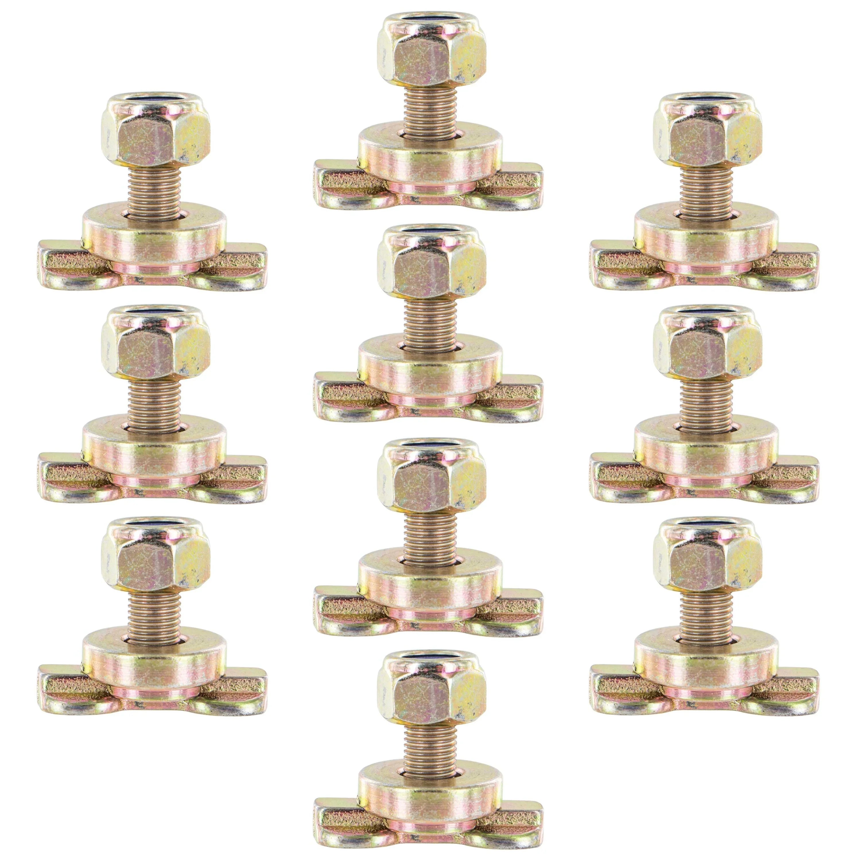 Cargo Control  Track Double Lug Threaded Stud Fitting, Use With  Track Rails In Your Truck Or Trailer To Create Heavy-Duty Bolt Down Anchor Points, Working Load Limit Of 1,833 Pounds, 10 Pack
