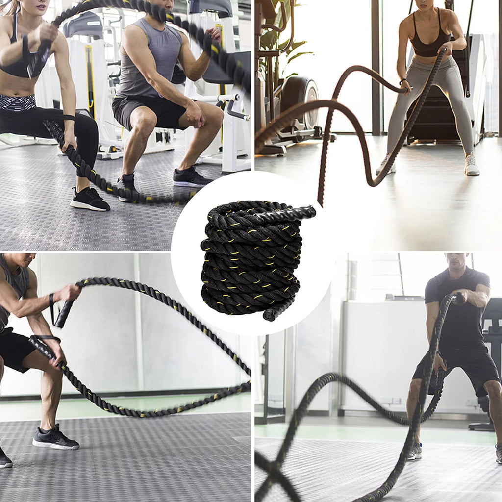 49.2ft Length, Heavy Jump Rope Skipping Rope Workout Battle Ropes Total Body Workouts Power Improve Strength Building Muscle for Mens/Womens