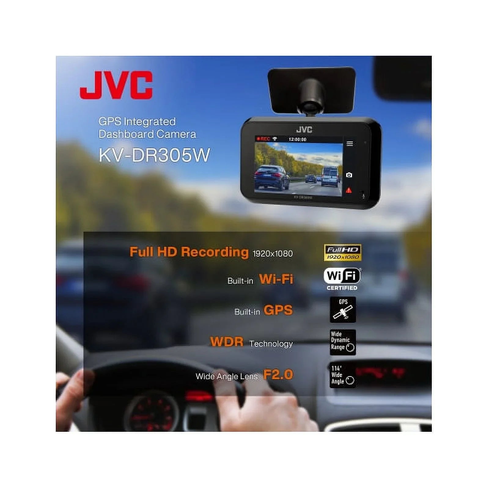 '- Full--Dashcam featuring Integrated , Built-in Wi-Fi, Full  recording, 3-Axis -Force Sensor and Smartphone Linkag
