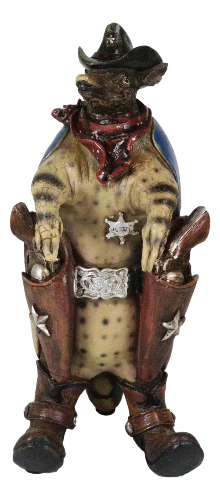 Western Rustic Texas Sherriff Cowboy Texan Armadillo Big Guns And Boots Figurine