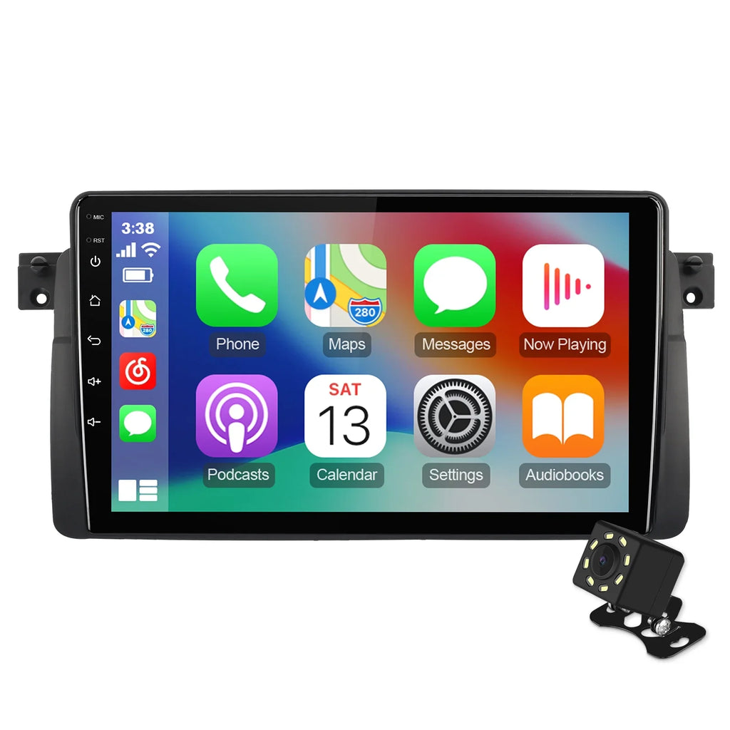 6+128G 9-inch Android 12 Double Din Car Stereo for  //318/320/325/Rover 75/  Touchscreen Screen  Car Radio with Carplay Android Auto  Support Backup Camera
