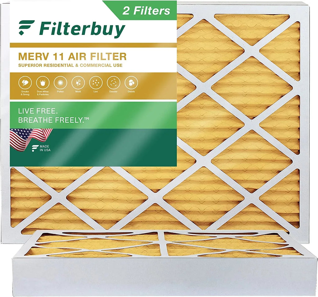 Filterbuy 12x15x4  11 Pleated   Furnace Air Filters (2-Pack)