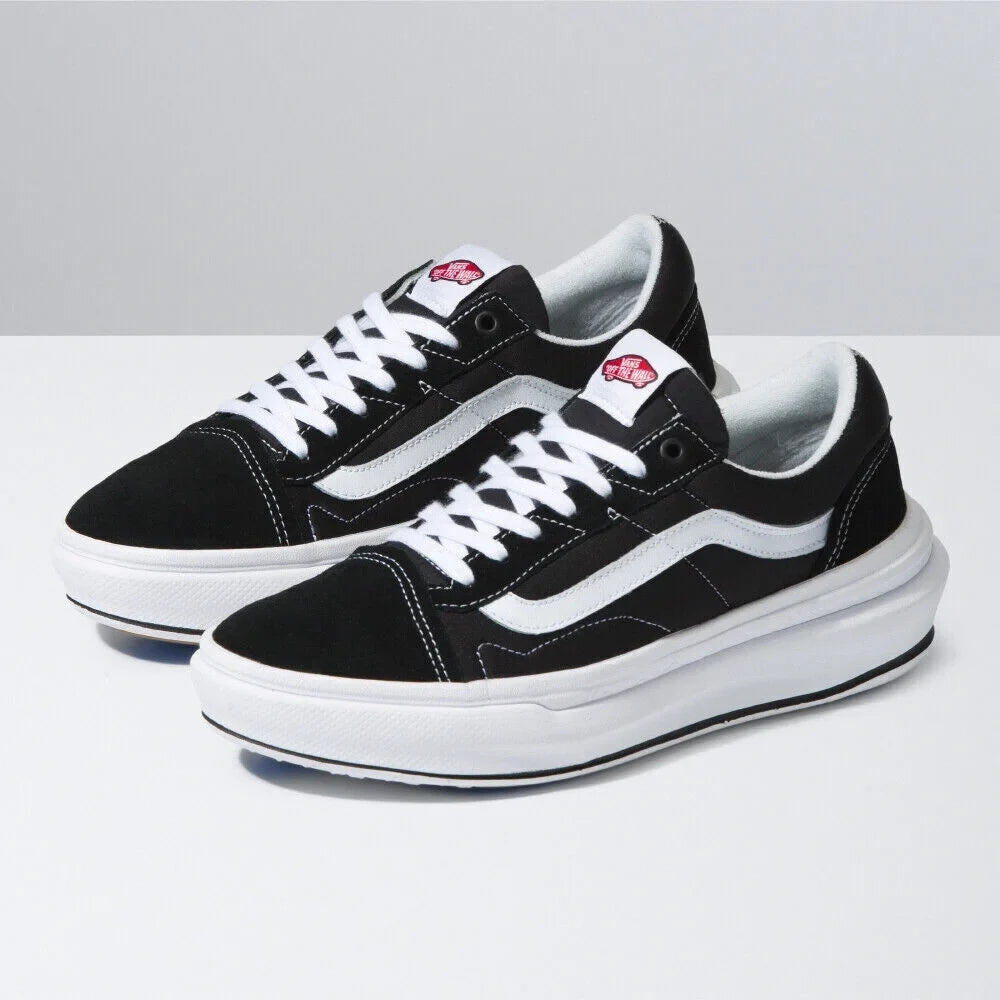 Vans Old Skool Overt   Unisex Black & White Canvas Skate Shoes  (5)
