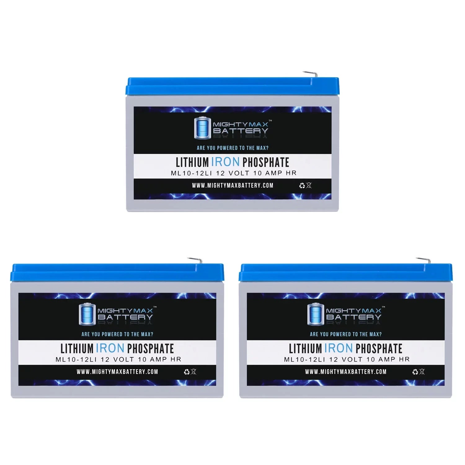 12V 10AH Lithium Replacement Battery Compatible with Marcum -1Pro - 3 Pack