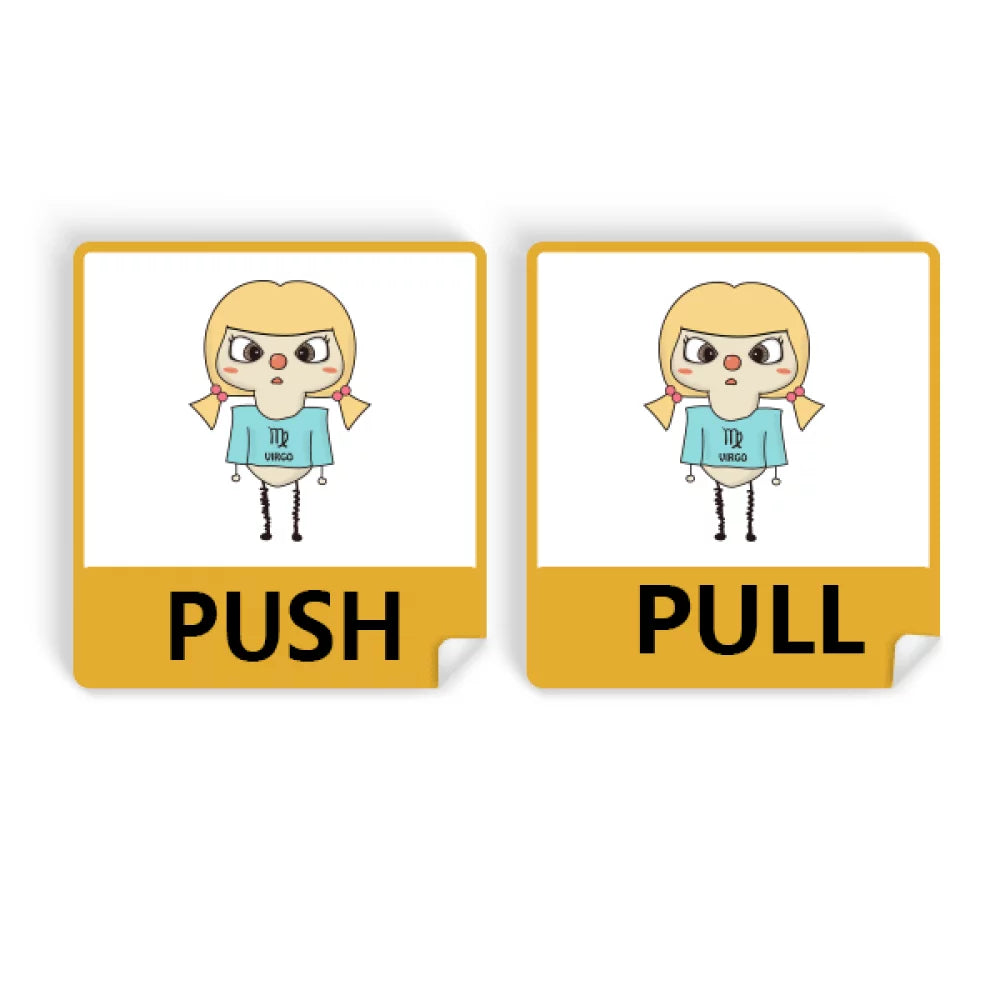 Constellation Luck Tendency Virgo Wednesday  Push Pull Door Sign Vinyl Stickers Shop