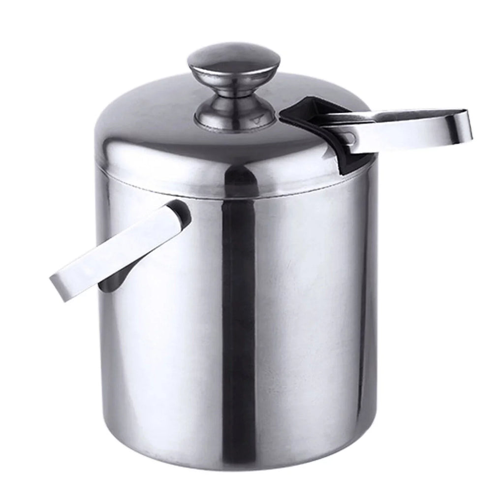 Double-Wall Stainless-Steel Insulated Ice Bucket With Lid & Ice Tong 1300