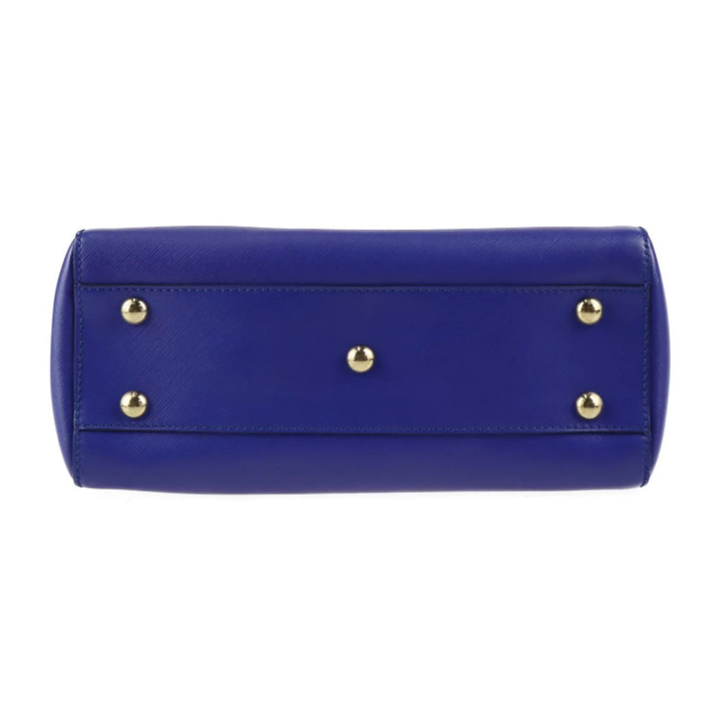 Pre-Owned Salvatore Ferragamo Gancini handbag 21E428 leather blue 2WAY gold hardware (Good)