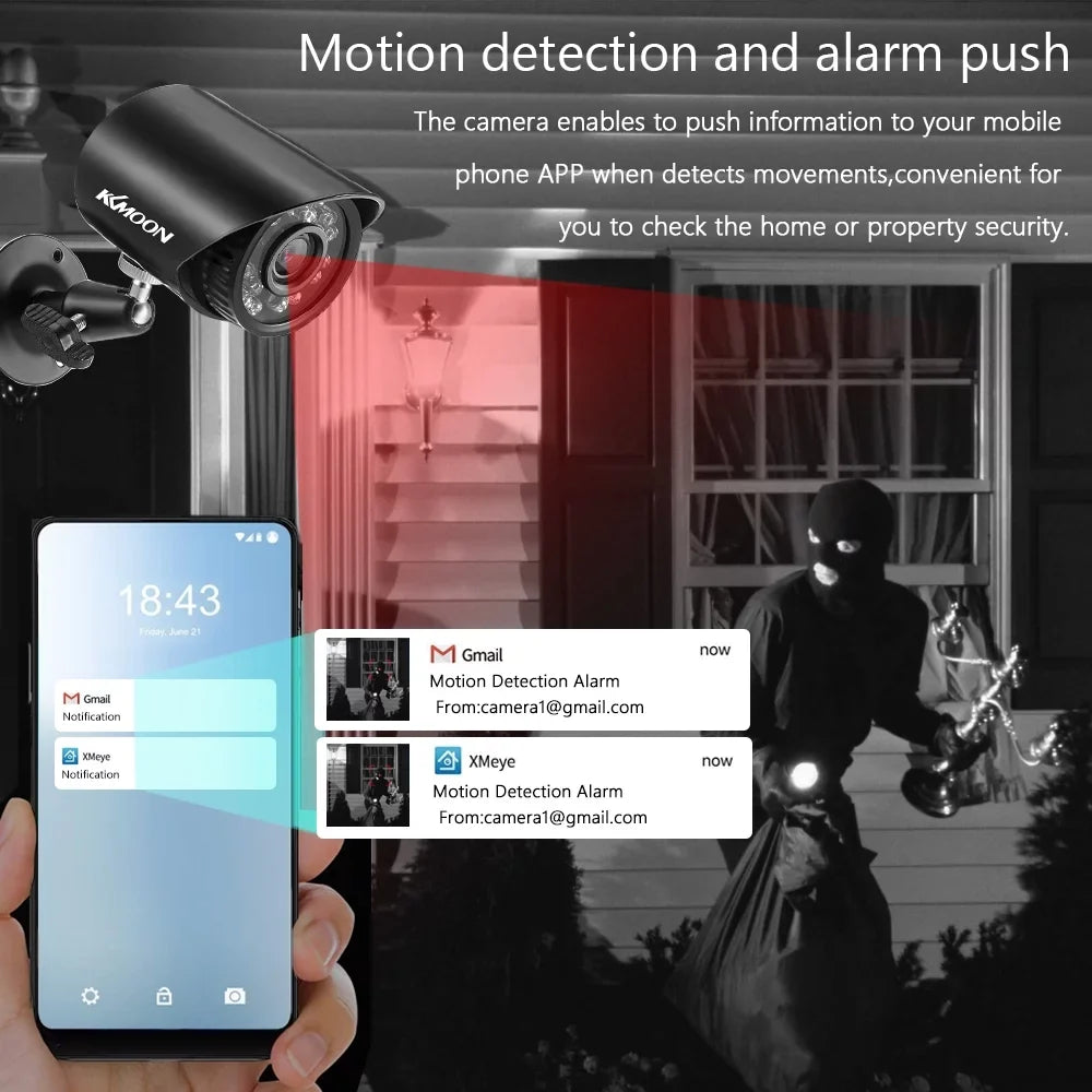 2.0MP 1080P  Security Analog Camera with 4pcs 1080P, Infrared Night Vision, Motion Detection, Outdoor Waterproof  Surveillance Camera  System