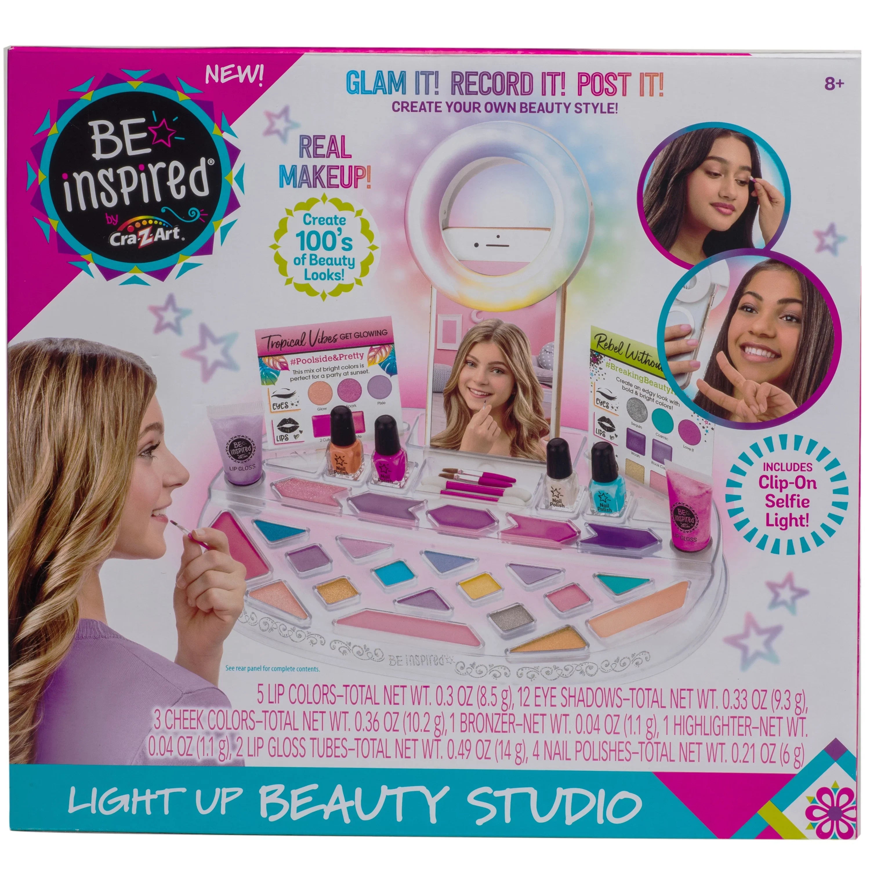 Cra--Art Be Inspired Light up Unisex Beauty Studio Makeup, Children Ages 8 and up
