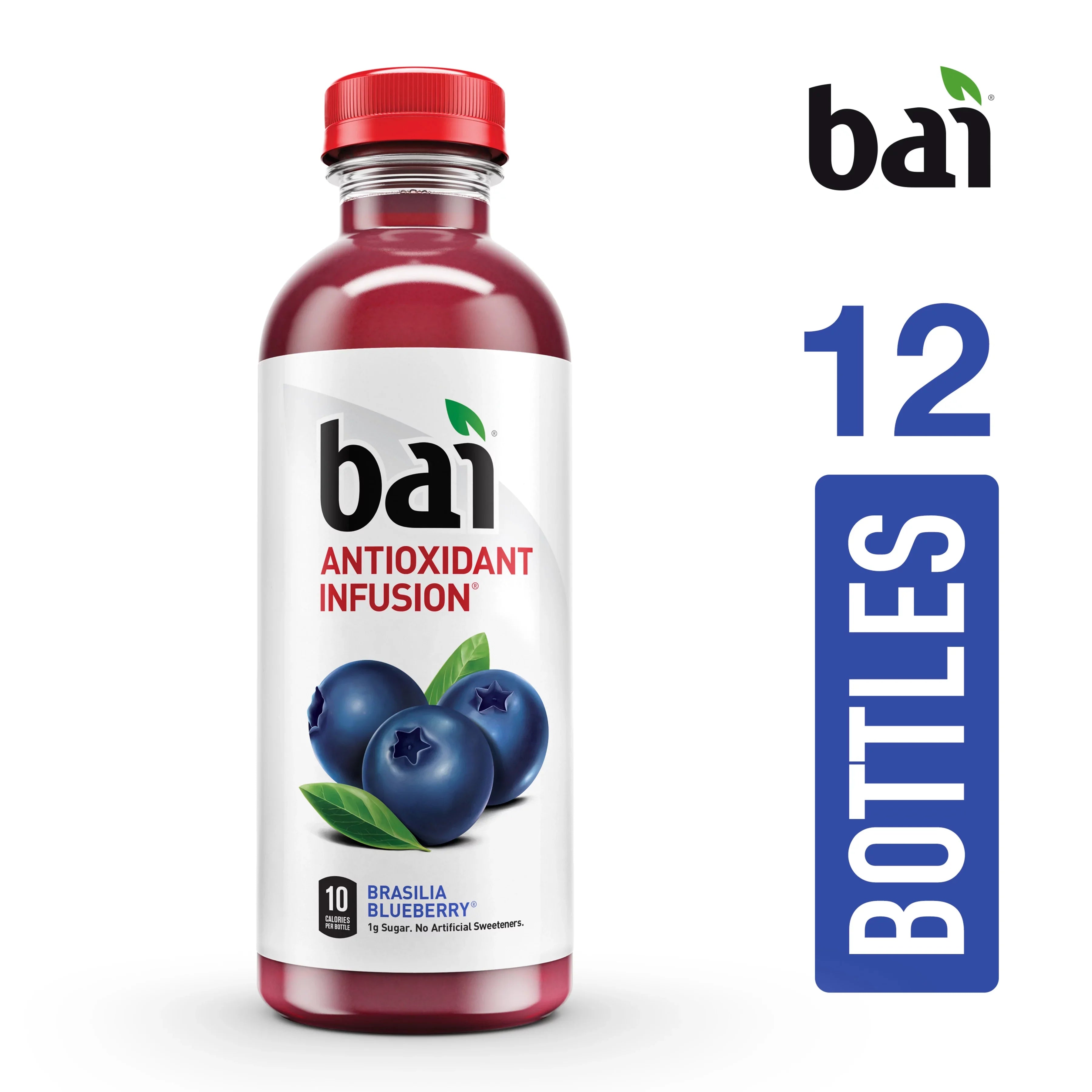 Bai Gluten-Free, Brasilia Blueberry, Antioxidant Infused Drink, 18 Fl Oz, 12 Pack Bottles
