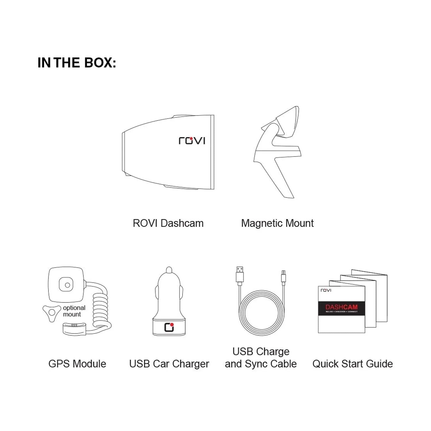 Rovi -6001 Magnetic Mount 1080p Full  High Definition Panoramic Car Dash Camera Recorder with 1.5 Inch Wide Screen Wi-Fi, , Loop Video Recording, Impact Detection and 360 Degree Rotation