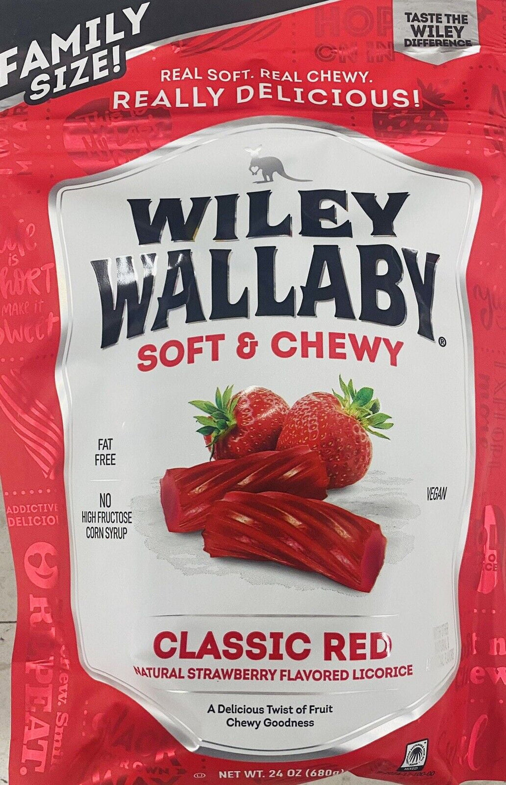 Wiley Wallaby Soft & Chewy Classic Red  Licorice 24 Oz   Bag