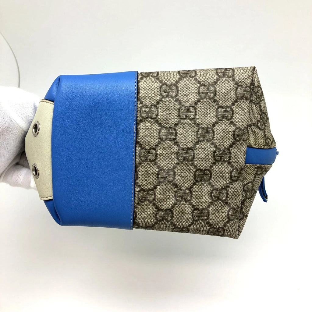 Pre-Owned  Gucci Handbag 271093  Pattern Pig Leather Beige Blue Ladies   (Good)