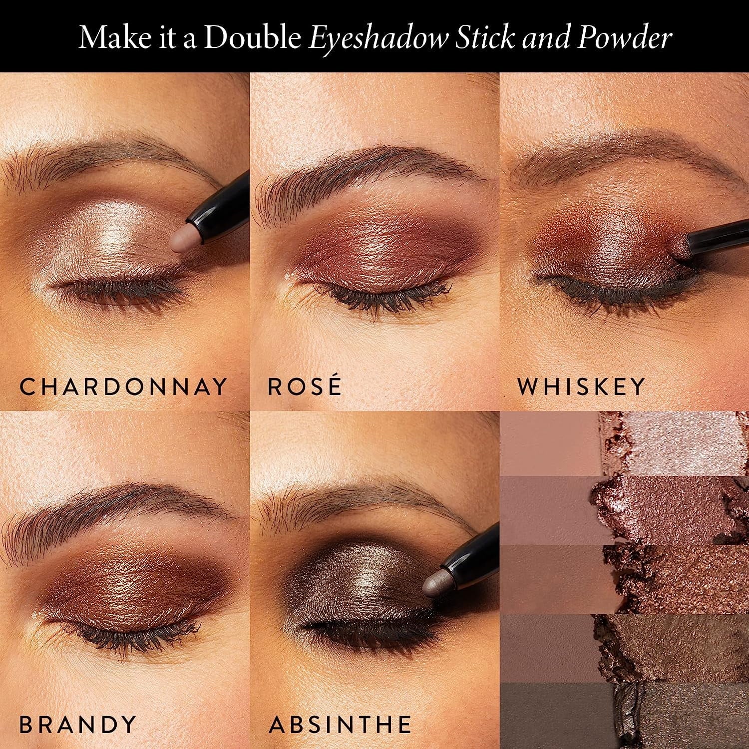 Make It  Double Dual-Ended Eyeshadow - Absinthe - Cream Eyeshadow Stick + Matching Powder Eyeshadow - Crease-Proof  and  Smudge-Proof