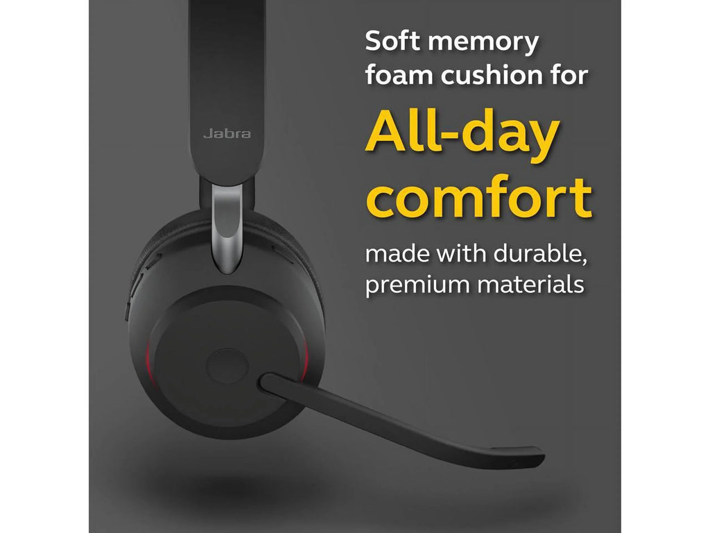 Jabra Evolve2 65 -  Mono with Charging Stand - Black Wireless Headset / Music Headphones