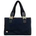 Pre-Owned Gucci Tote Bag Black Silver Horsebit 145810 Canvas Leather  Handbag Ladies (Good)