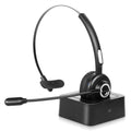 Comfortable Bluetooth Headset, - Wireless Headset with Microphone, Wireless Cell Phone Headset with Noise Isolation Mic Charging Base Mute Function for Apple iPhone 11 Pro Max With Charging Dock
