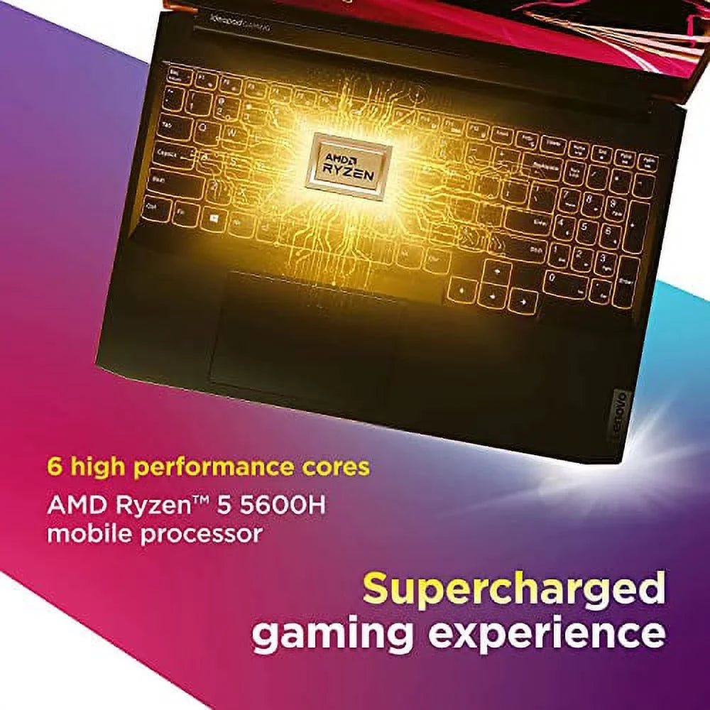 2022 Newest Lenovo IdeaPad 3 Gaming Laptop, 15.6"  120Hz  Display,  Ryzen 5 5600H (Beats i7-10700),  GeForce  1650, 64GB , 2TB , Backlit Keyboard, Windows 11