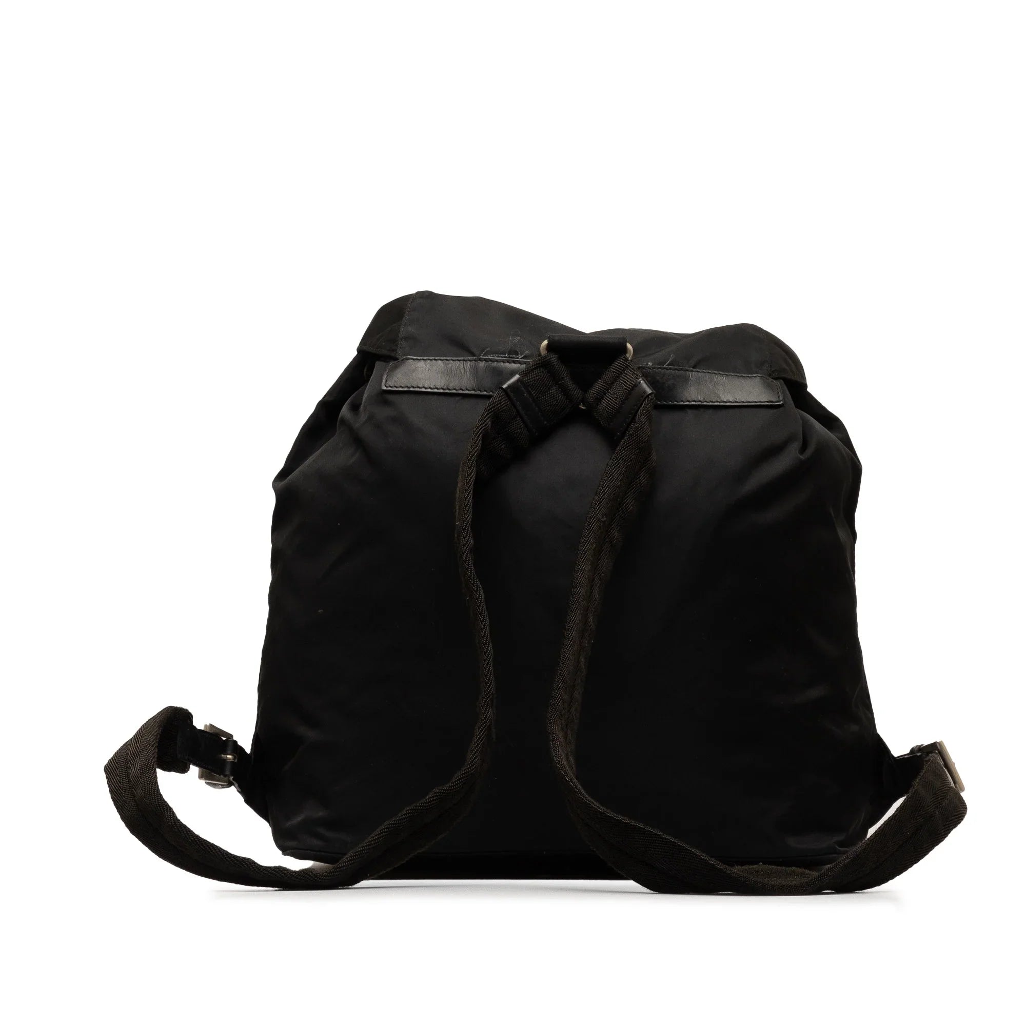 Pre-Owned Authenticated Prada Tessuto Backpack Nylon Fabric Black Unisex (Fair)