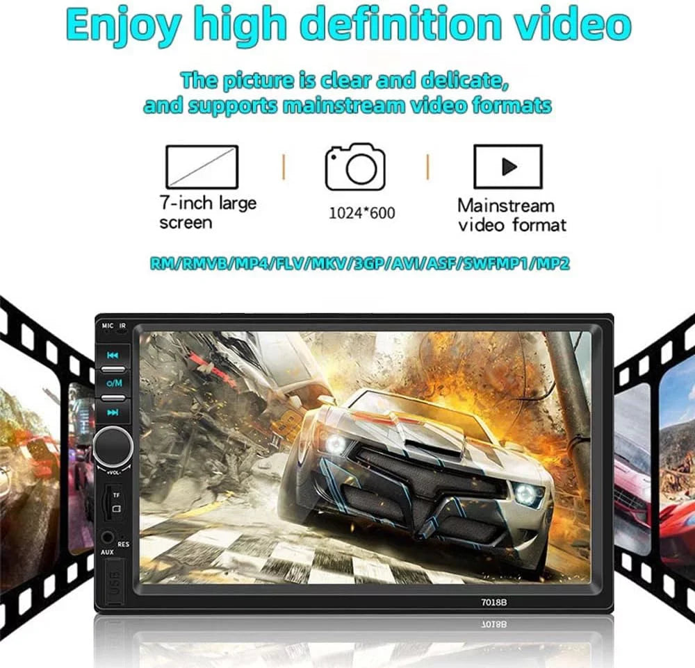 Car Radio Double Din Car Stereo 7 Inch Touch Screen with Bluetooth Mirror Link   Radio Audio Receiver with Backup Camera and Remote Control