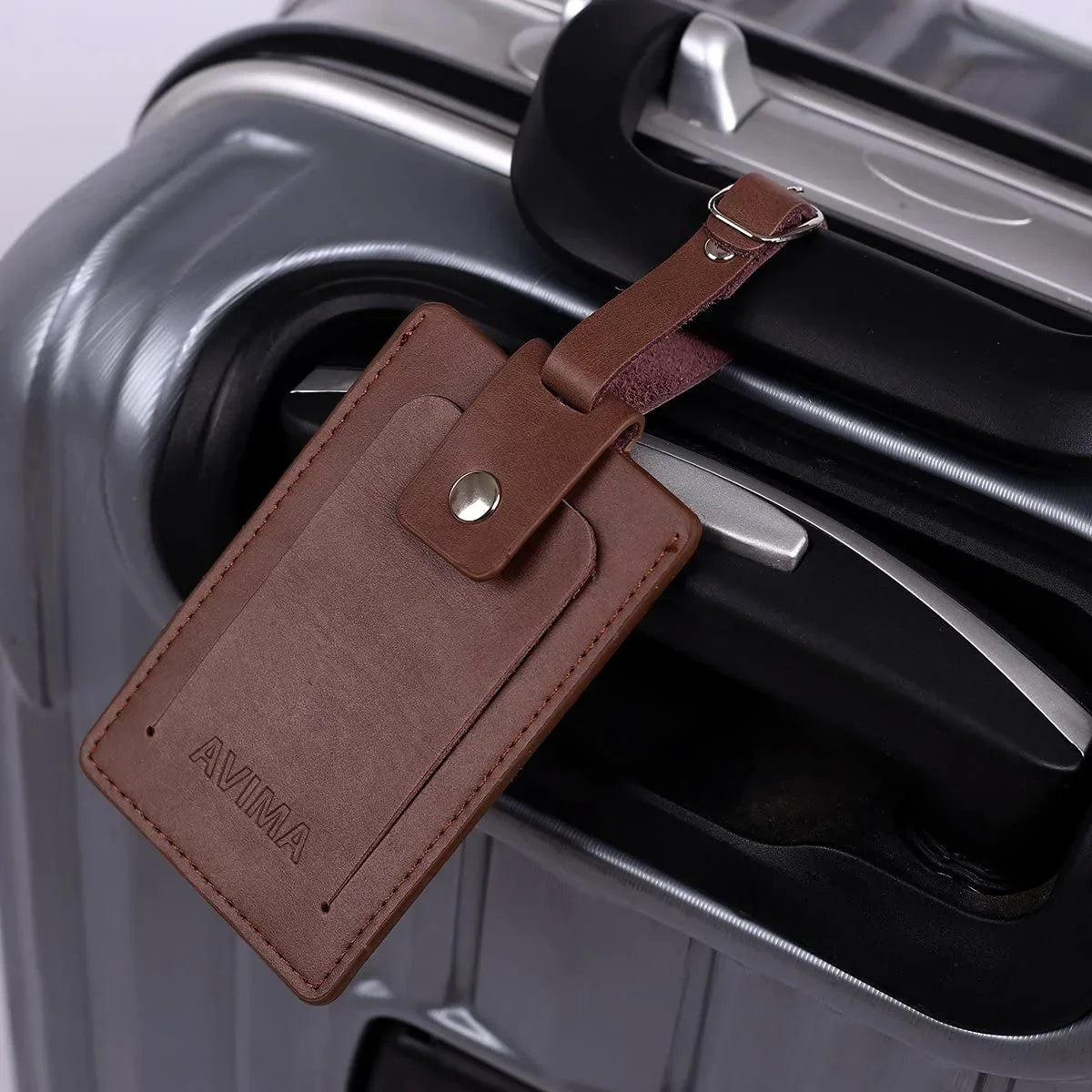 Premium Luxury Executive Leather Luggage & Bag s 2 Pieces Set With Snap Closure (Brown)