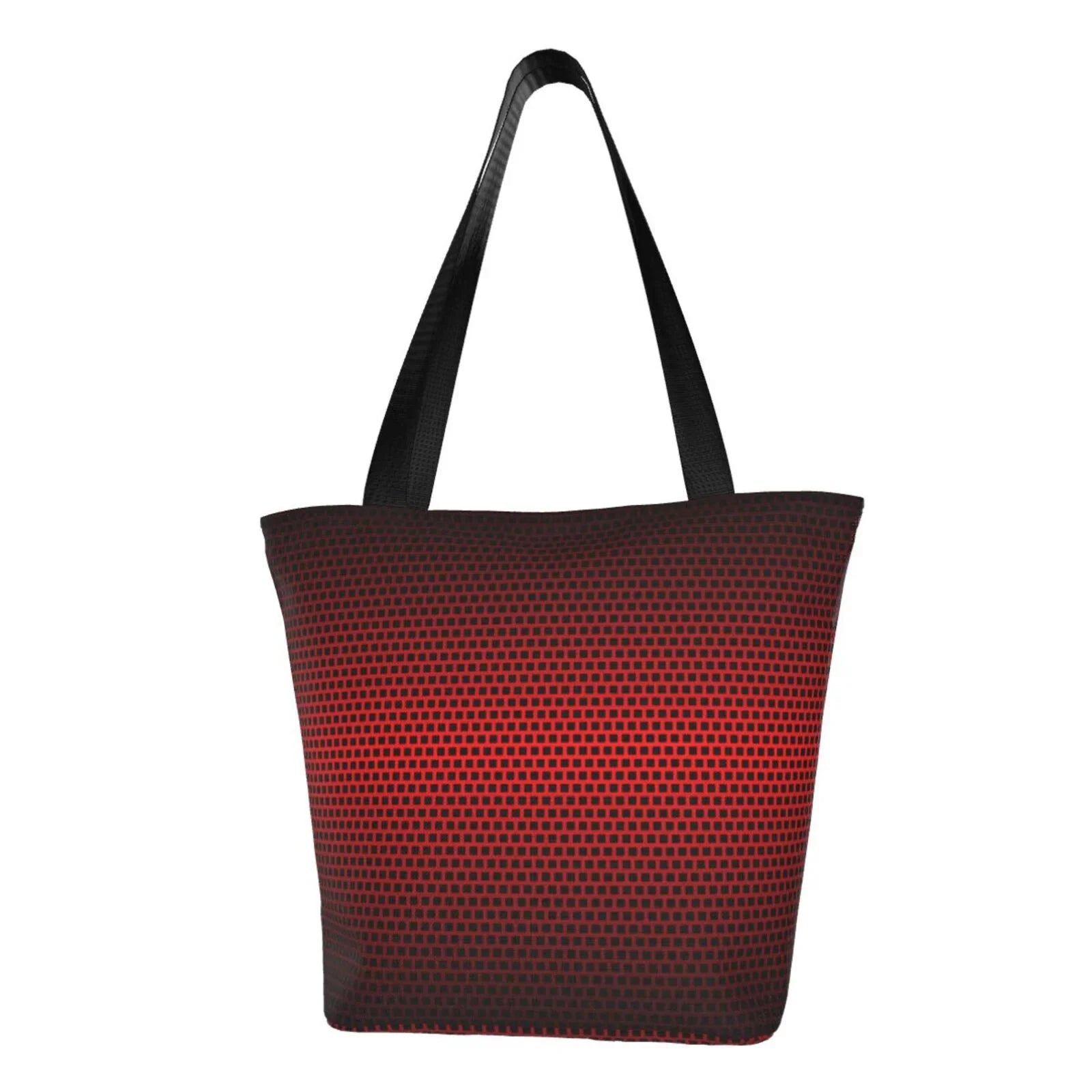 Lukts Red Geometric Perforated Square Background Tote Bag,Shoulder Bag Women' Hobos Handbags Large Capacity Shopping Bag