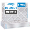 Aerostar 20x23x1  13 Pleated Air Filter,  Furnace Air Filter, 6 Pack
