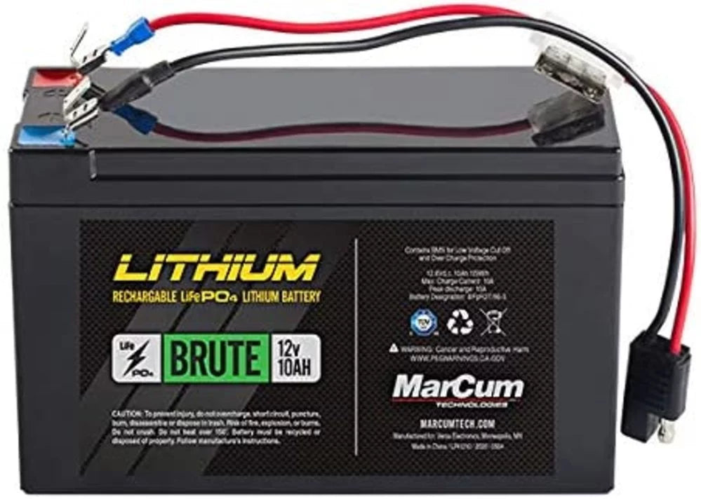 MarCum Brute 12 Volt 10 Amp LiFePO4 Battery with 3 Amp Charger