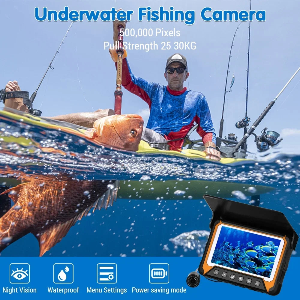 Underwater Fishing Camera 5in  , 120° Wide Angle, 500,000 Pixels, 8 Pcs  Night Vision Suitable for River/Ice Fishing